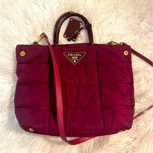 Prada Burgundy Tote Bag